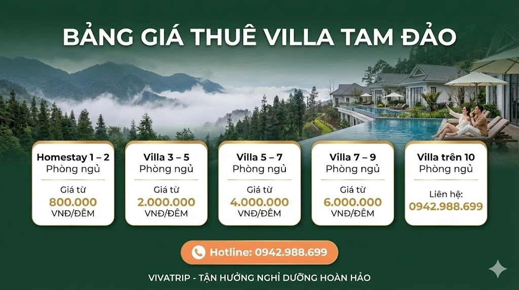 Bảng Giá Thuê Viila Tam Đảo