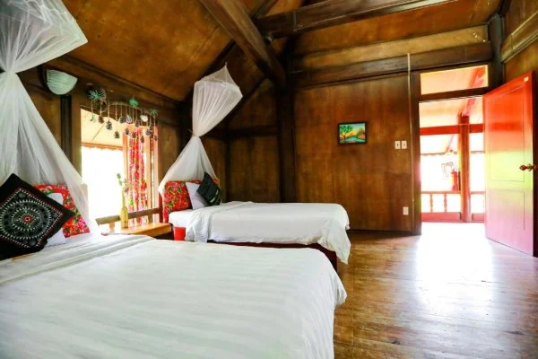 Ảnh chi tiết phòng cat-ba-eco-lodge-resort-phong-deluxe-giuong-doi-2-giuong-don-vivatrip-05.webp